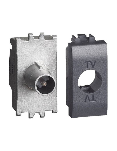 Direct coaxial TV socket Bticino LivingLight 1 Module Anthracite L4202DN