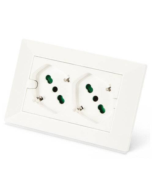 Fanton Opera built-in power strip with 2 universal sockets 3 Mod. White 42100