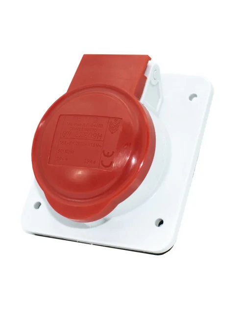 Toma de corriente empotrada Gewiss 3P+T 16A IP44 rojo 380V