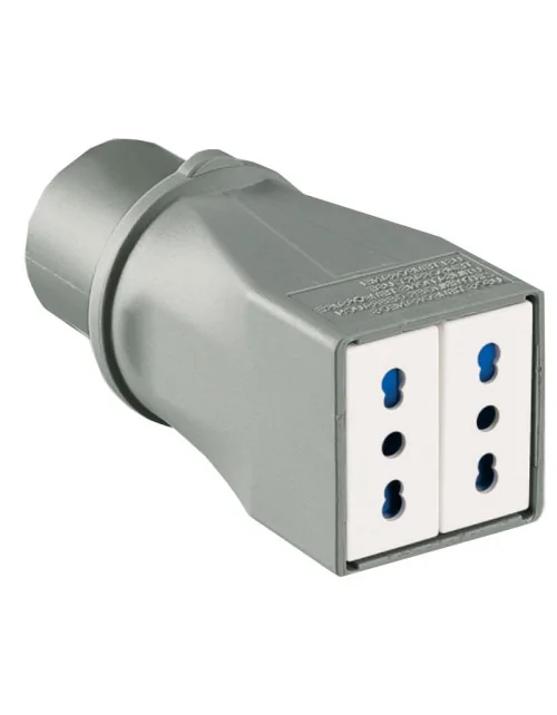 Palazzoli CEE-Industrieadapter, 2P+E-Stecker und 2 Bypass-Steckdosen