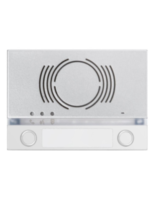 White Urmet Alpha front panel for audio external unit with 2 buttons