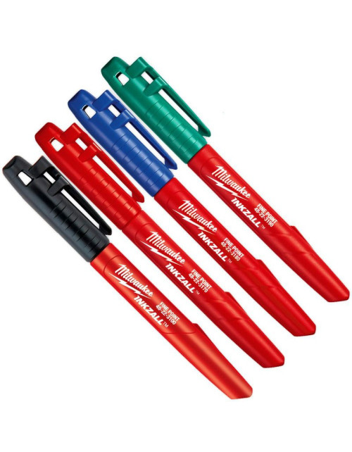 Milwaukee Permanent Marker Set Schwarz Rot Grün Blau 48223106