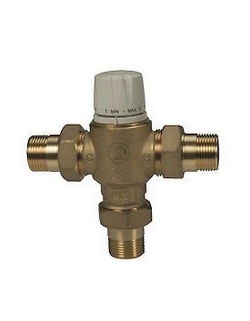 Adjustable thermostatic mixing valve with thermal cutout function, 11/4"M, KV 5.8