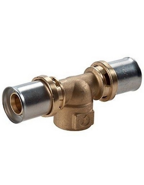 Tee, Female Threaded, Multi-Clip Press Fitting, for Plastic Pipe or Multi-Clip, 1-1/4" x 50x4