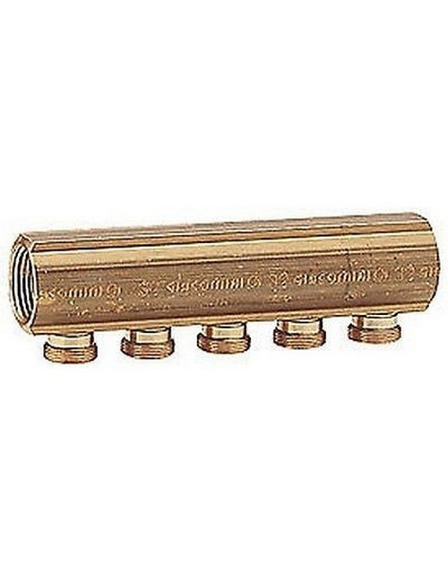 Distribution manifold with connections for copper, plastic or multilayer pipe, 1" x 18 /5