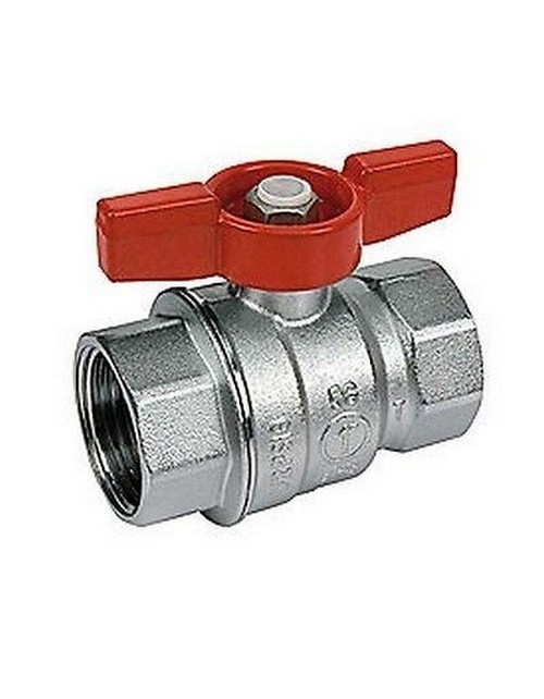 Ball valve, female-female ends, butterfly handle, full bore, 1/2"