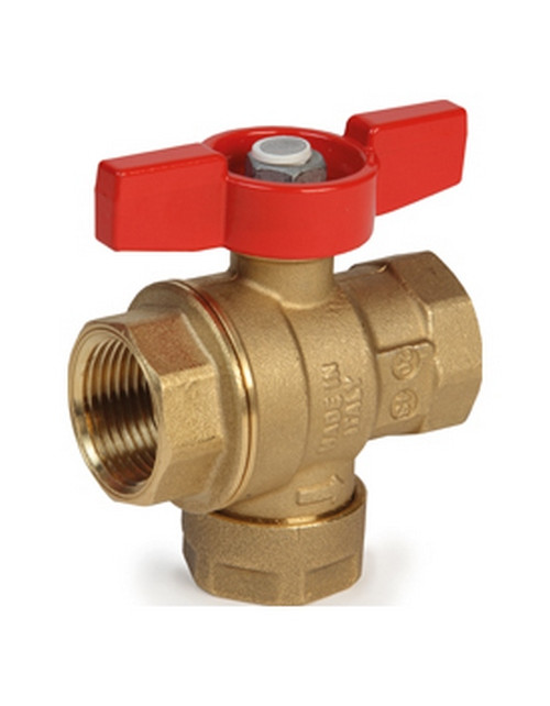 Ball valve with integrated stainless steel filter, female-female connections, 1"F