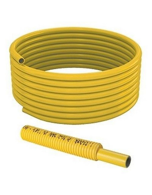 Tuyau MULTIGAS en multicouche PEX-b/AL/PEX-b avec gaine ondulée, jaune, 26X3, en bobine de 50 m