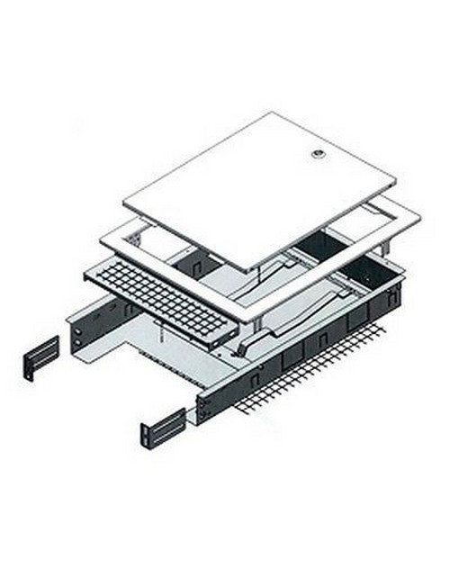 Caja metálica de empotrar, regulable en profundidad y altura, 1200X650X8 mm