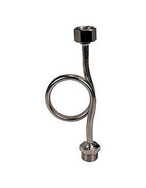 Shock absorber curl for high pressure gauge protection, 3/8"M x 3/8"F