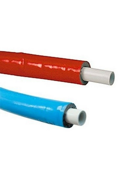 Tube multicouche PEX-b/AL/PEX-b isolé bleu, chauffage 20X2, en couronne de 50 m, épaisseur 6 mm