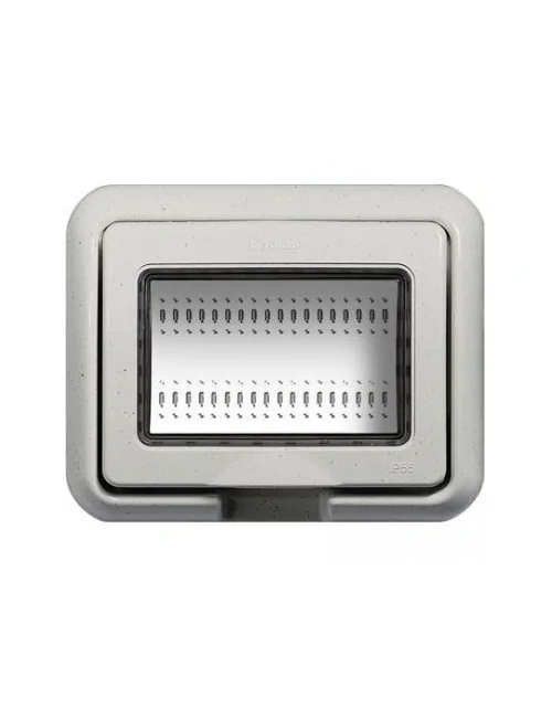 LivingLight Blanco | Placa de soporte y cubierta IP 55 de 3 elementos