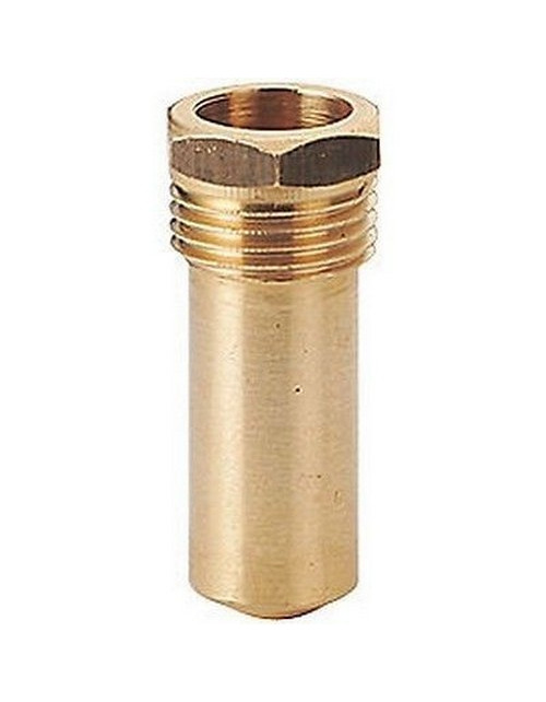 Pozzetto in ottone per alloggiamento del termometro, 1/2'', L 45 mm