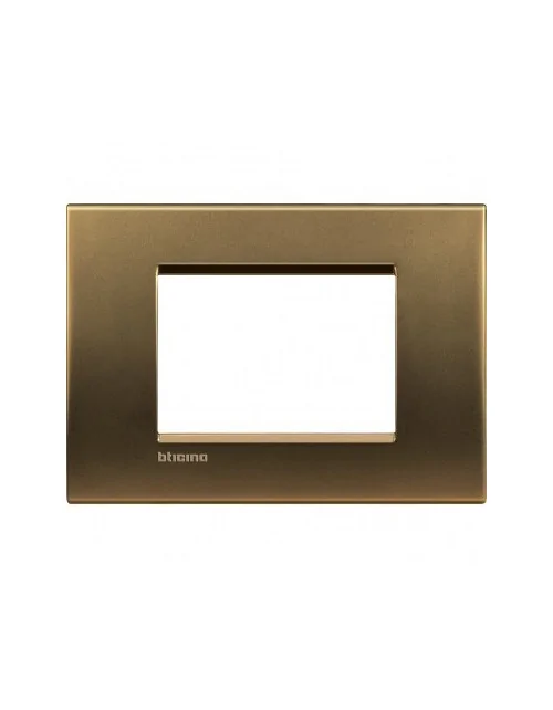 LivingLight | Quadratische Plakette von Metals aus bronzefarbenem Metall, 3 Stellen