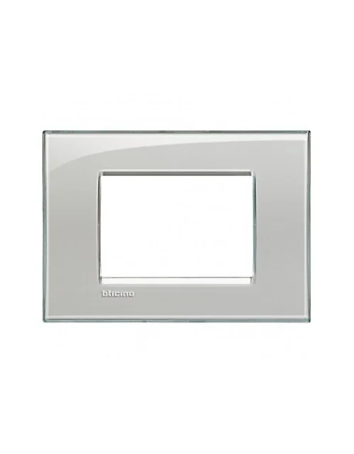 LivingLight | Kristall square plate in ice gray 3-gang technopolymer