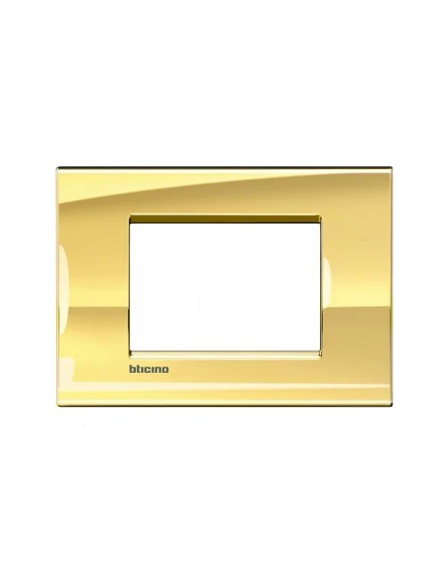 LivingLight | Metals square plate in cold gold 3-place metal