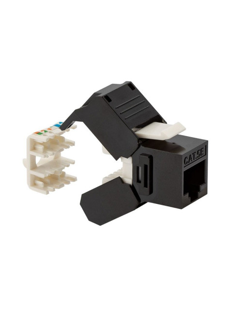 Fanton RJ45 CAT.5E UTP schwarze vertikale Buchse