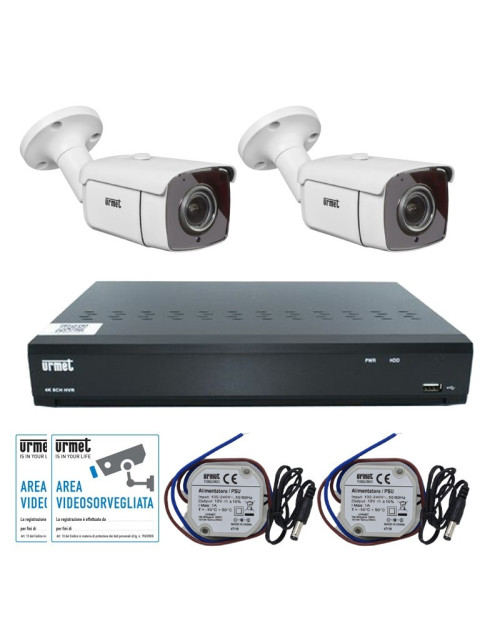 Urmet AHD 1080N 8-Kanal-Videoüberwachungs-KIT mit 2 Kameras