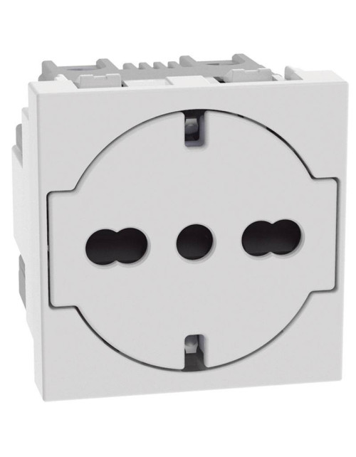 Schuko Standard flat socket Bticino MATIXGO P40 2 modules white JW4140A16F