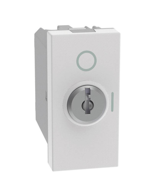 Interrupteur à clé Bticino MatixGO 2P 10AX 1 module blanc JW4012