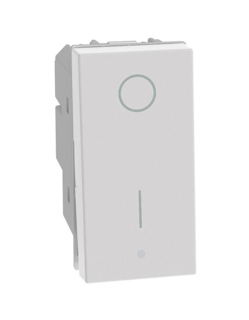 Interrupteur à bascule bipolaire Bticino MatixGO 2P 16AX 1 module blanc JW4002