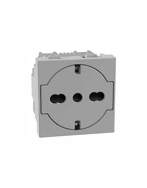 Standard Bticino MATIXGO P40 2-module gray Schuko flat outlet JG4140A16F