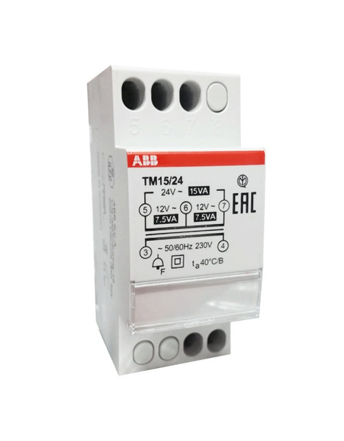 Transformador de tensión ABB para timbres 12-24V 15VA TM1524