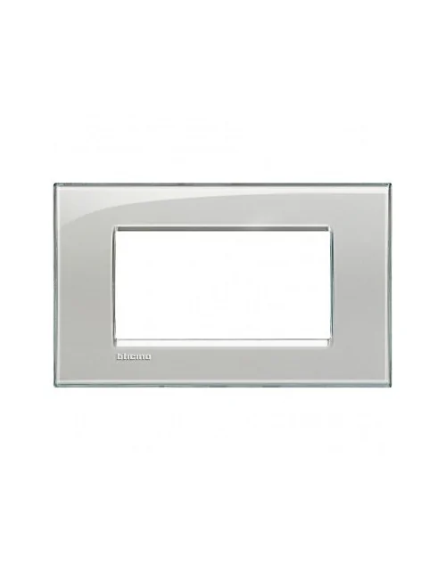 LivingLight | Kristall square plate in ice gray 4-gang technopolymer