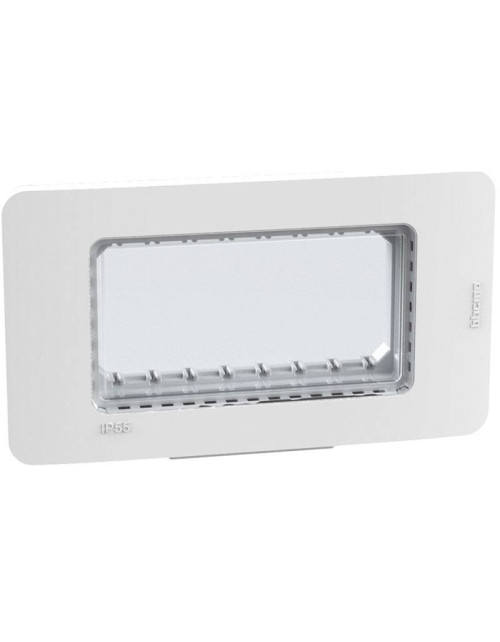 Plaque étanche IP55 Bticino MatixGO 4 modules blanc 28604W