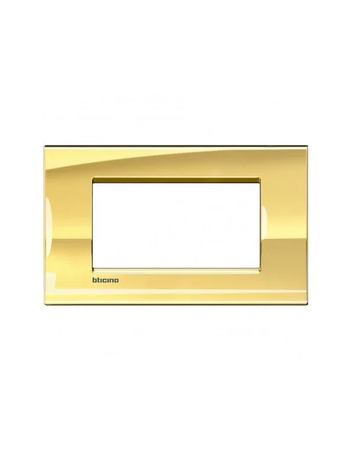 LivingLight | Metals square plate in cold gold 4-place metal