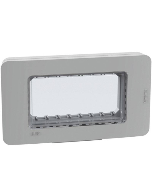 Plaque étanche IP55 Bticino MatixGO 4 modules gris 28604G