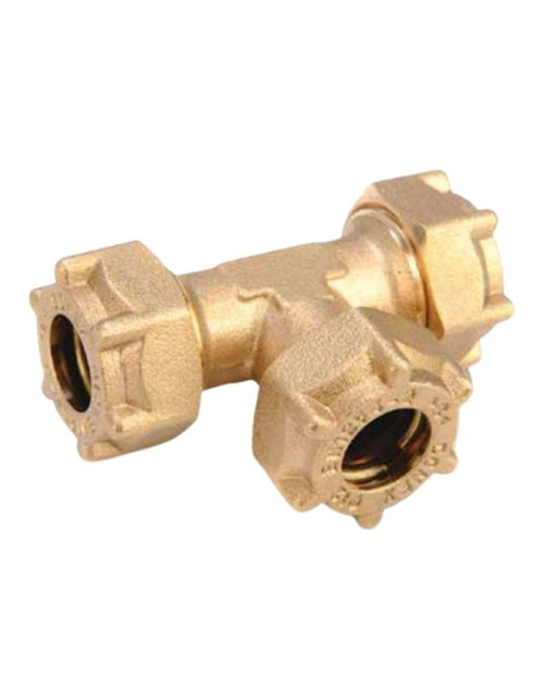 IBP F T-fitting for water and gas D 12 mm in brass IG601 01200000