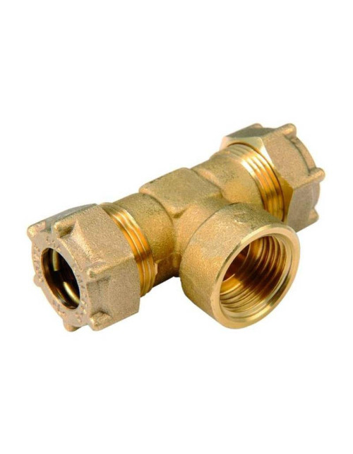 IBP F Raccord en T pour eau et gaz 10 mm x 1/2 en laiton IG617 01004000