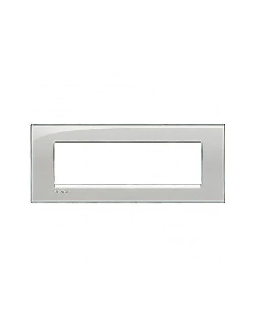 LivingLight | Kristall square plate in ice gray 7-place technopolymer