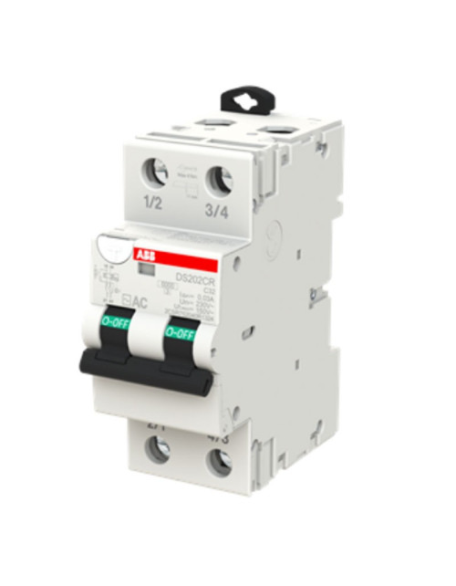 Abb Differentialschutzschalter 2 Pole 32A 30mA Typ AC 6kA 2 Module DS202CRC32AC30