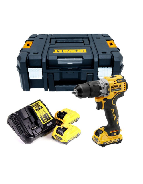 DeWALT Bohrschrauber mit 2 12-V-XR-Lithium-DCD706D2-QW-Batterien