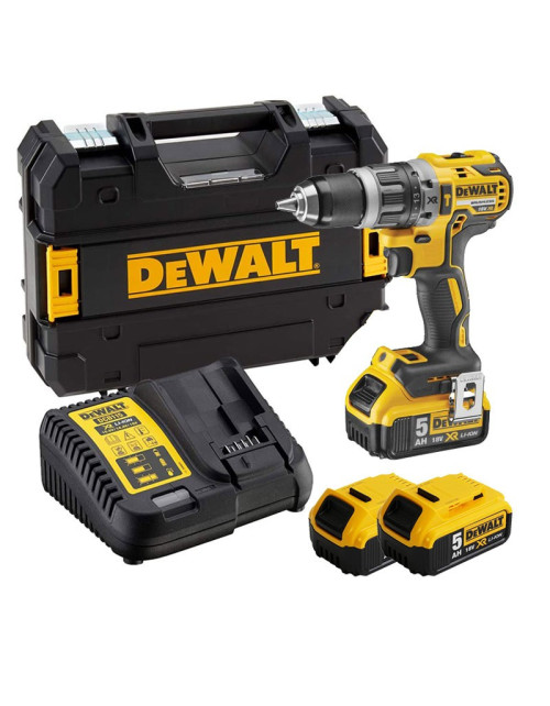 Taladro atornillador DeWALT con 3 baterías 18V XR 5.0Ah DCD796P3-IT