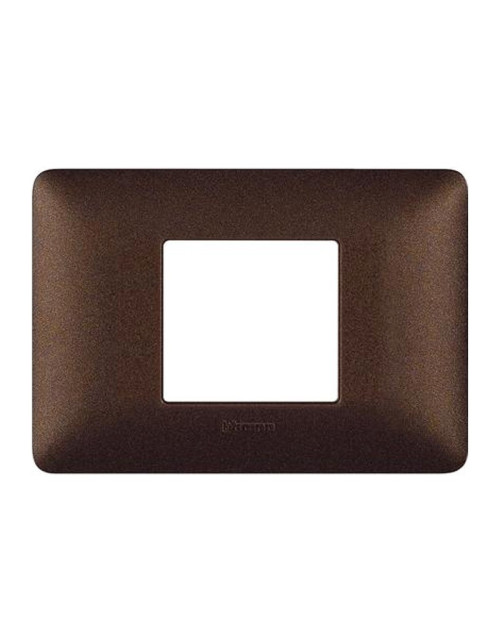 Bticino Matix plate 2 centered modules coffee brown AM4819TGG