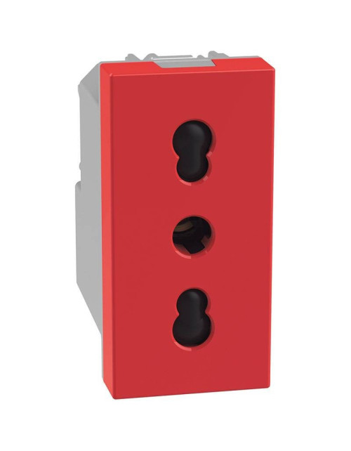 Bypass socket 16A Bticino MatixGO 2P+T P17/11 red J4180R