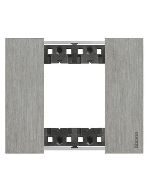 Bticino Living Now plaque 2 modules couleur acier KA4802ZG