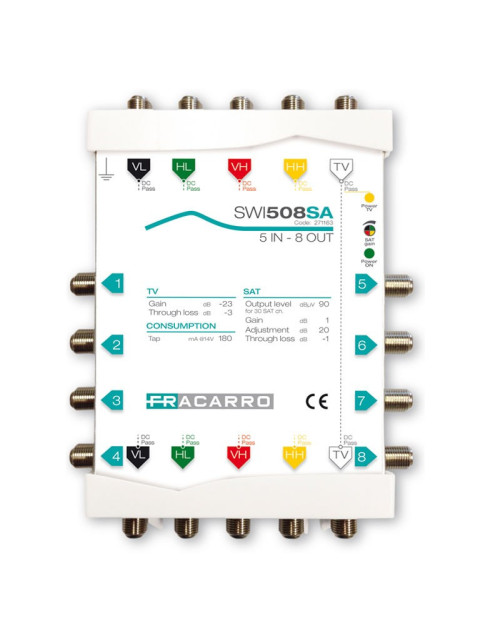 Fracarro SWI508SA cascade multiswitch 5 inputs and 8 outputs 271163