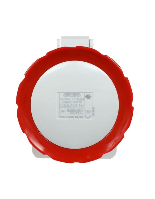 Gewiss feste Einbausteckdose 3P+N+E 32A IP67 rot 380V GW62243H