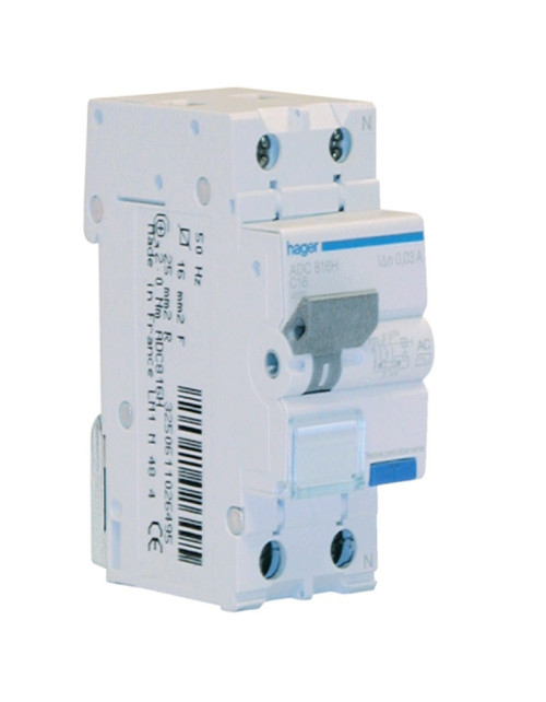 Hager 1P+N 30MA 16A ADC816H residual current circuit breaker