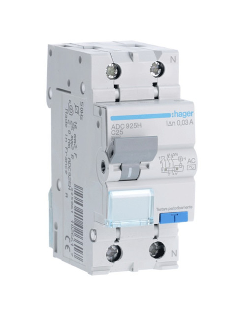 Hager 1P+N 30MA 25A ADC925H residual current circuit breaker