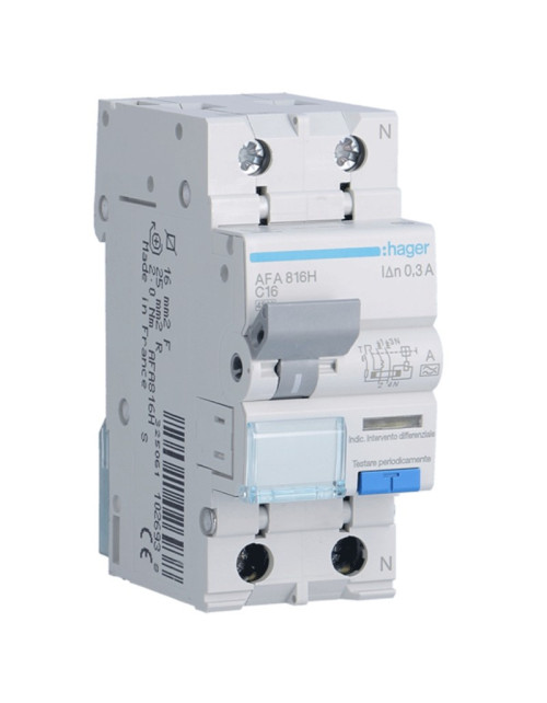 Hager 1P+N 300MA 16A AFA816H residual current circuit breaker