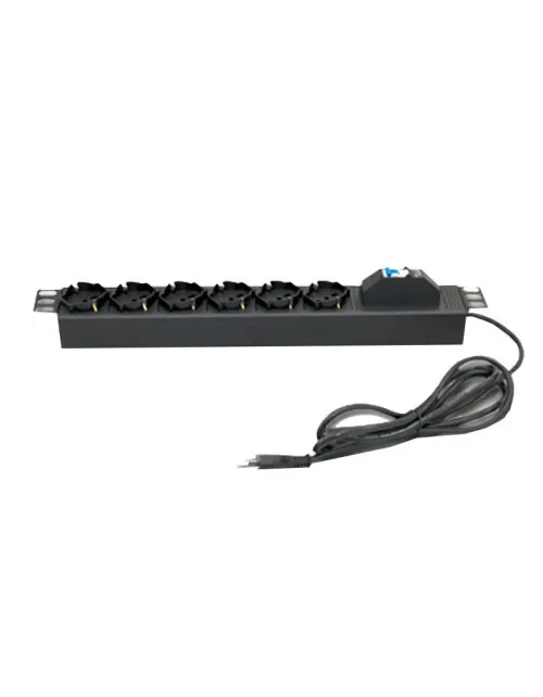 Horizontal Item power bar with 6 sockets with 20680 circuit breaker