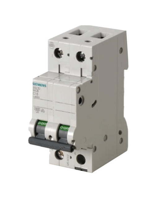 Interrupteur magnétique thermique Siemens 2P 16A 4,5kA type C 2 modules 5SL32167