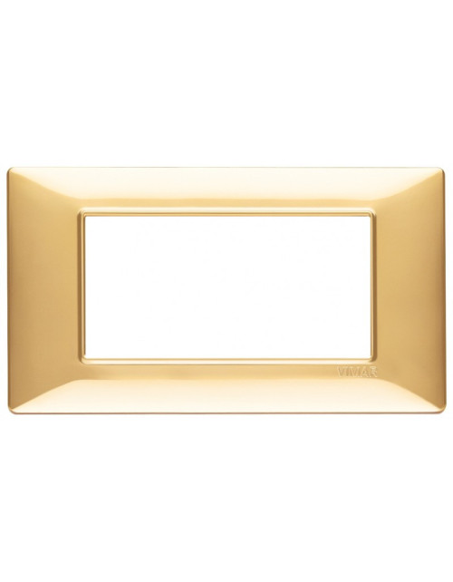 Vimar Plana 4-module plate in shiny gold color 14654.24