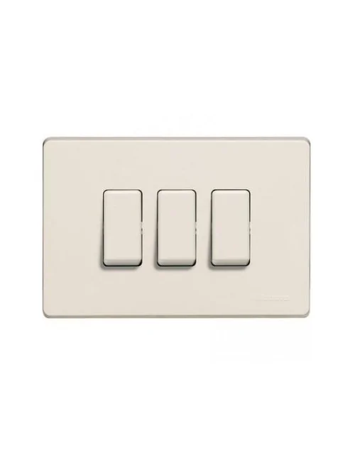 BTicino 503/3/R Magic, ivory resin 3-module cover plate