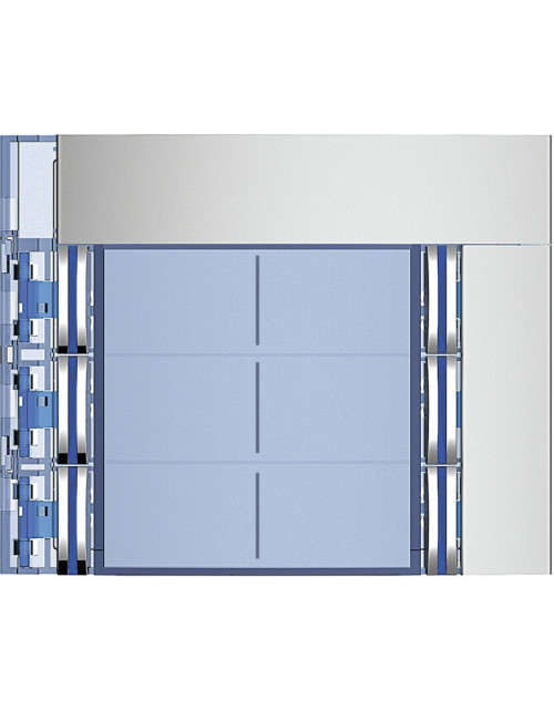 Bticino-Frontplatte mit 6 Tasten auf Doppelsäule, Ganzmetall-Finish 352161